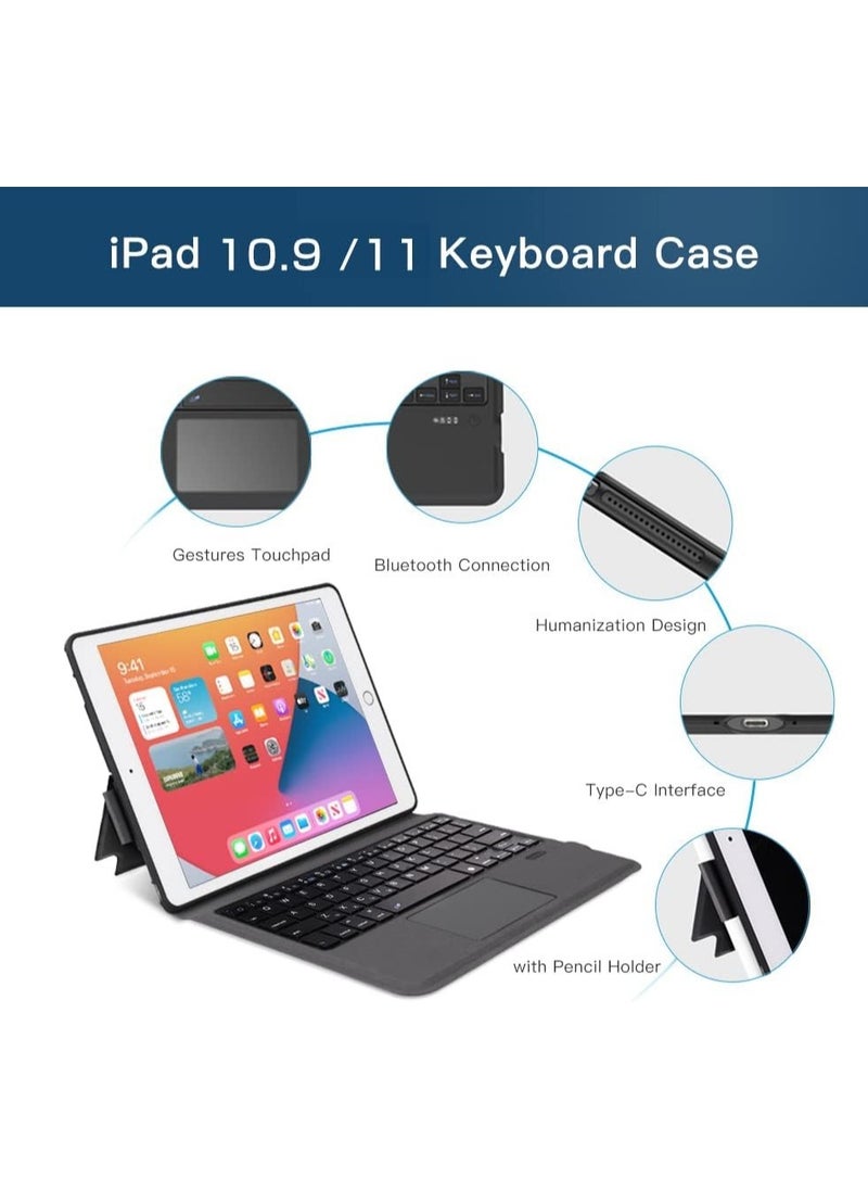ELTRAZONE - iPad Keyboard Case with Trackpad for iPad Pro 11 inch 2018 2020 Air 4 10.9 inch,iPad Wireless Bluetooth Keyboard Case with Pencil Holder - Image 1