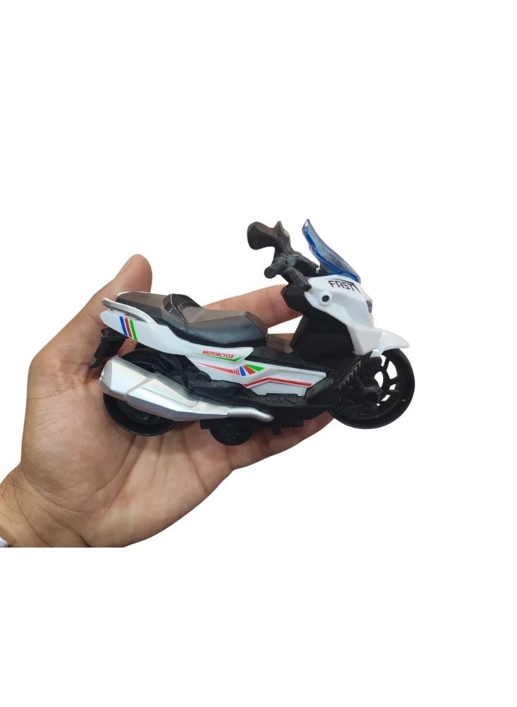 بريميم لعبة دراجة نارية للأطفال بتصميم شرطة - دراجة نارية كهربائية بيضاء بتصميم واقعي للأطفال - Image 2