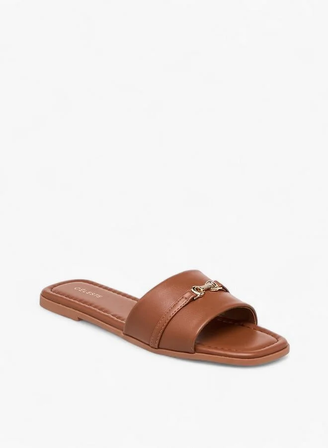 Celeste Women's Buckle Detail Slip-On Sandals