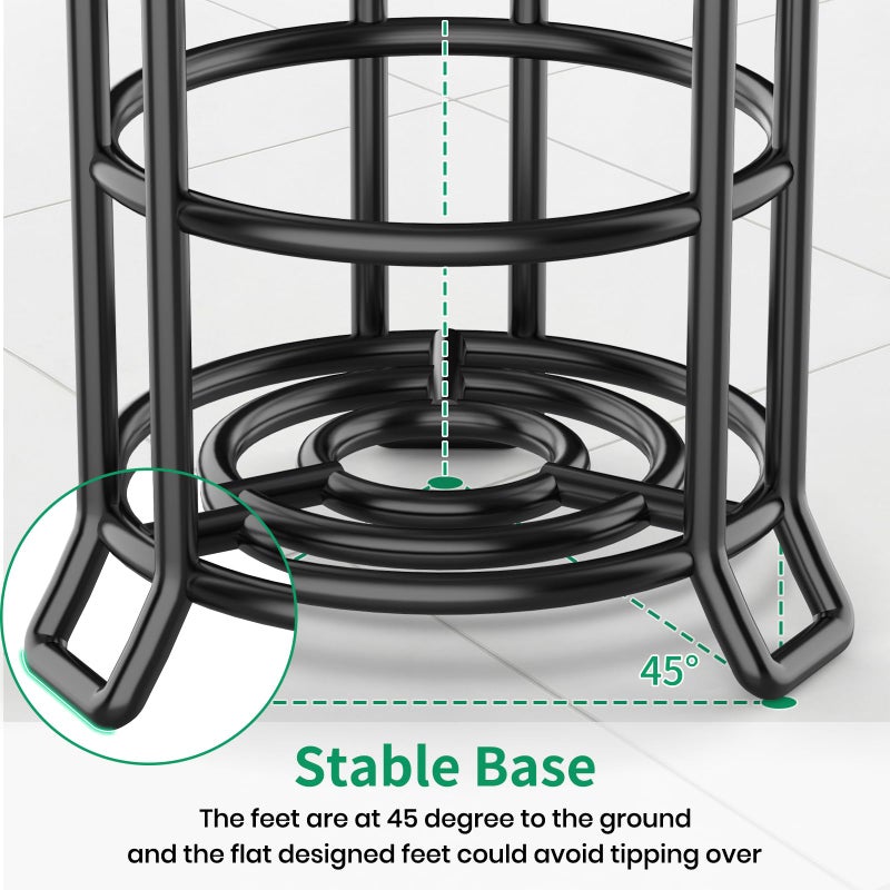 TomCare Toilet Paper Holder Toilet Paper Stand and Dispenser for 3 Spare Rolls Metal Wire Free-Standing Toilet Tissue Paper Roll Storage Shelf Bathroom Accessories Storage Organizer Black - Image 5