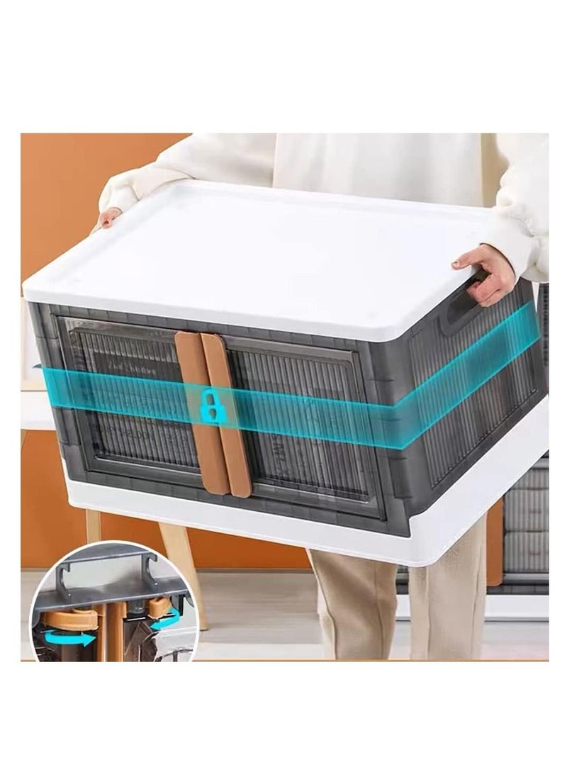 Generic Wardrobe Storage Sorting Box, Plastic Storage Box, Simple Installation Free Children'S Snack Toy Storage Box Transparent Folding  - Image 5