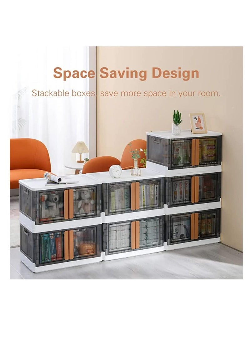 Generic Wardrobe Storage Sorting Box, Plastic Storage Box, Simple Installation Free Children'S Snack Toy Storage Box Transparent Folding  - Image 3