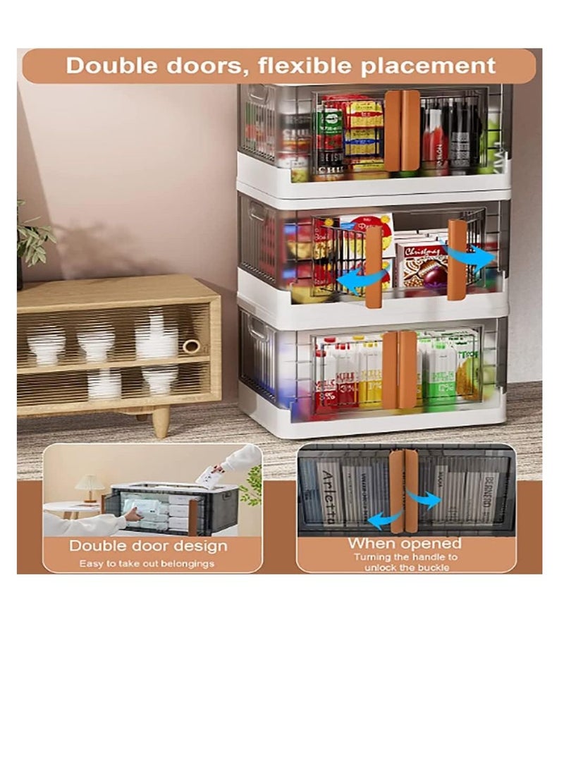 Generic Wardrobe Storage Sorting Box, Plastic Storage Box, Simple Installation Free Children'S Snack Toy Storage Box Transparent Folding  - Image 4