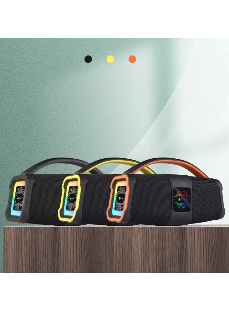 Generic - Kisonli K5 Stereo RGB Music Speaker with RGB Light, Deep Bass Effect, 3600mAh Battery, 16W Power, Multi-Function TF Card / U Disk / AUX -black - Image 1