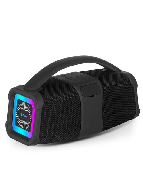 Kisonli K5 Stereo RGB Music Speaker with RGB Light, Deep Bass Effect, 3600mAh Battery, 16W Power, Multi-Function TF Card / U Disk / AUX -black