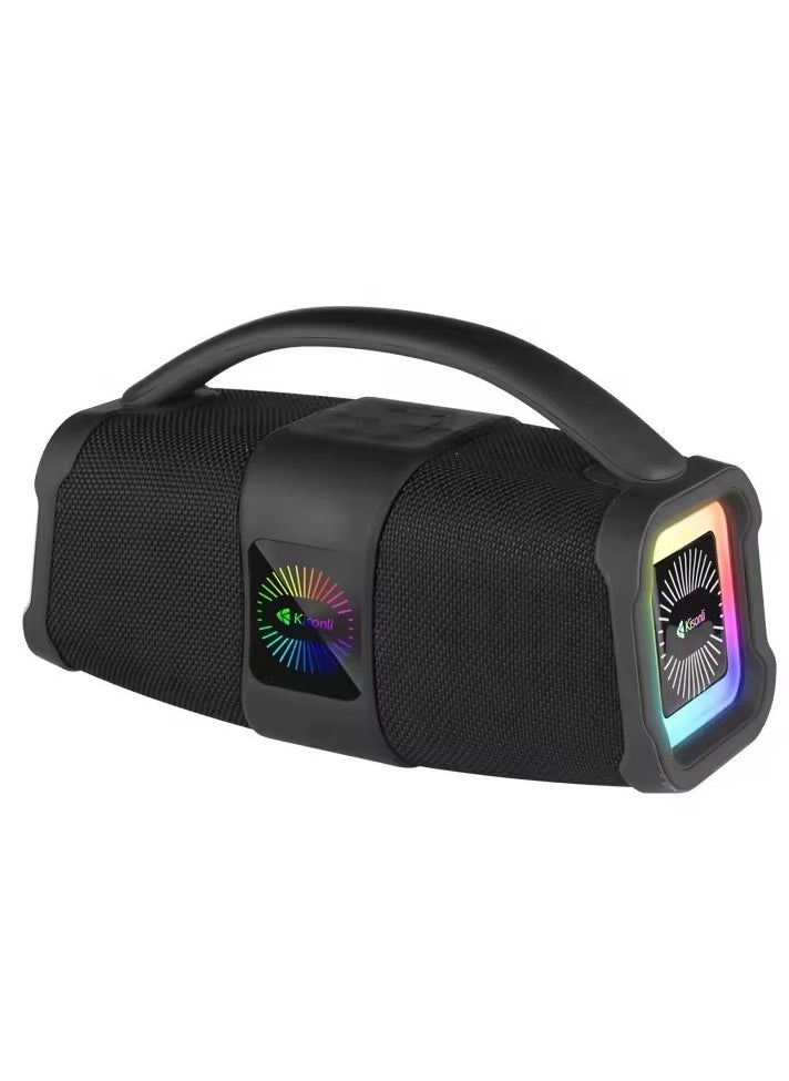 Generic - Kisonli K5 Stereo RGB Music Speaker with RGB Light, Deep Bass Effect, 3600mAh Battery, 16W Power, Multi-Function TF Card / U Disk / AUX -black - Image 1