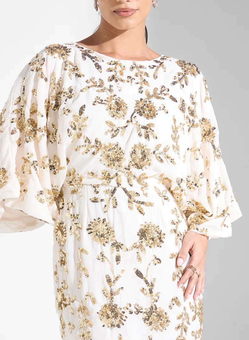 Frock and Frill Sequin Embellished Dress