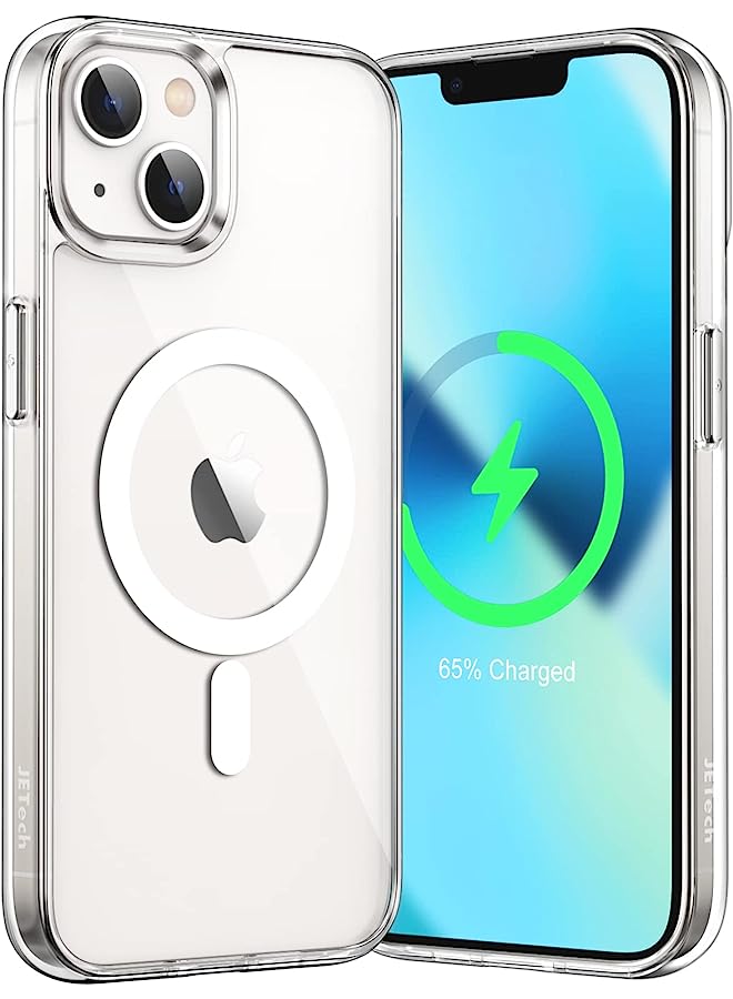 Jetech Magnetic Case For Iphone 13 6.1-Inch Compatible With Magsafe Wireless Charging, Shockproof Phone Bumper Cover, Anti-Scratch Clear Back (Clear) - Image 1