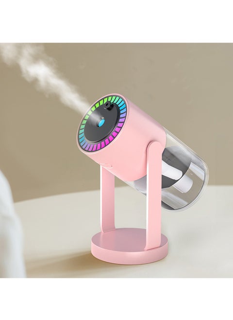 USB Powered Ultrasonic Humidifier Aromatherapy Diffuser, 280mL Portable Quiet Mist Humidifier for Various Room Types, Starry Sky Projector Top, Dual Spray Patterns, Small Size for Home, Pink