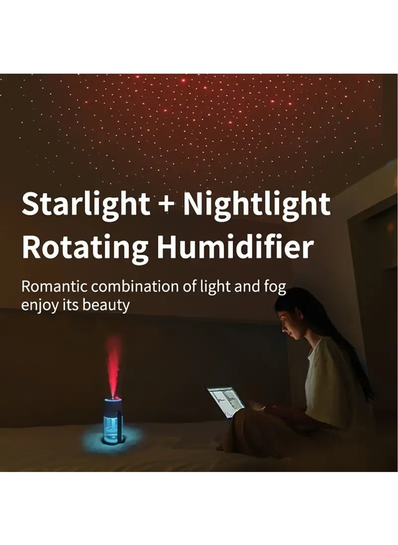 Hihonor USB Powered Ultrasonic Humidifier Aromatherapy Diffuser, 280mL Portable Quiet Mist Humidifier for Various Room Types, Starry Sky Projector Top, Dual Spray Patterns, Small Size for Home, Pink  - Image 2