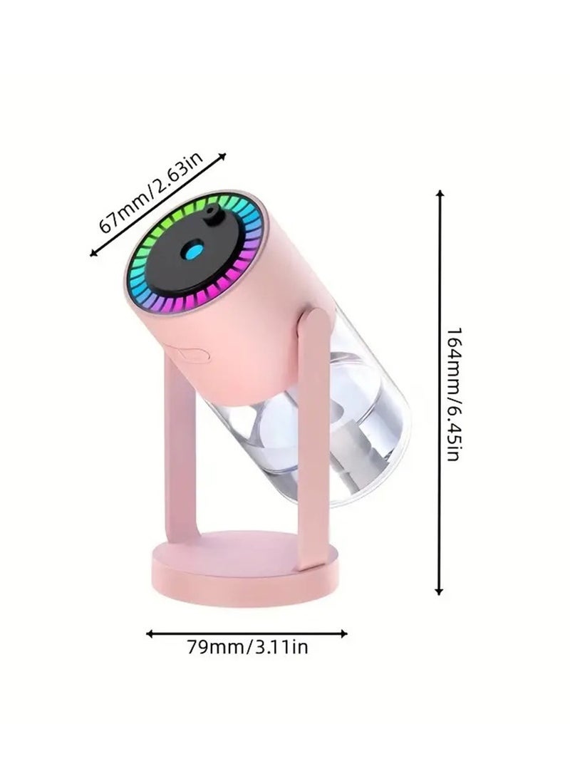 Hihonor USB Powered Ultrasonic Humidifier Aromatherapy Diffuser, 280mL Portable Quiet Mist Humidifier for Various Room Types, Starry Sky Projector Top, Dual Spray Patterns, Small Size for Home, Pink  - Image 3