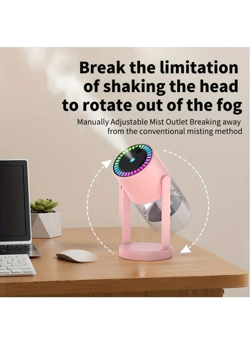 Hihonor USB Powered Ultrasonic Humidifier Aromatherapy Diffuser, 280mL Portable Quiet Mist Humidifier for Various Room Types, Starry Sky Projector Top, Dual Spray Patterns, Small Size for Home, Pink  - Image 5