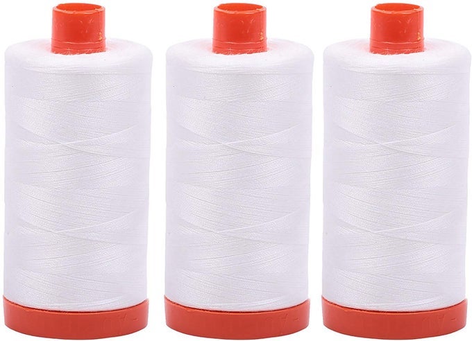 3PACK 50WT NATURAL WHITE SOLID MAKO COTTON THREAD 1422YDS EACH MK502021