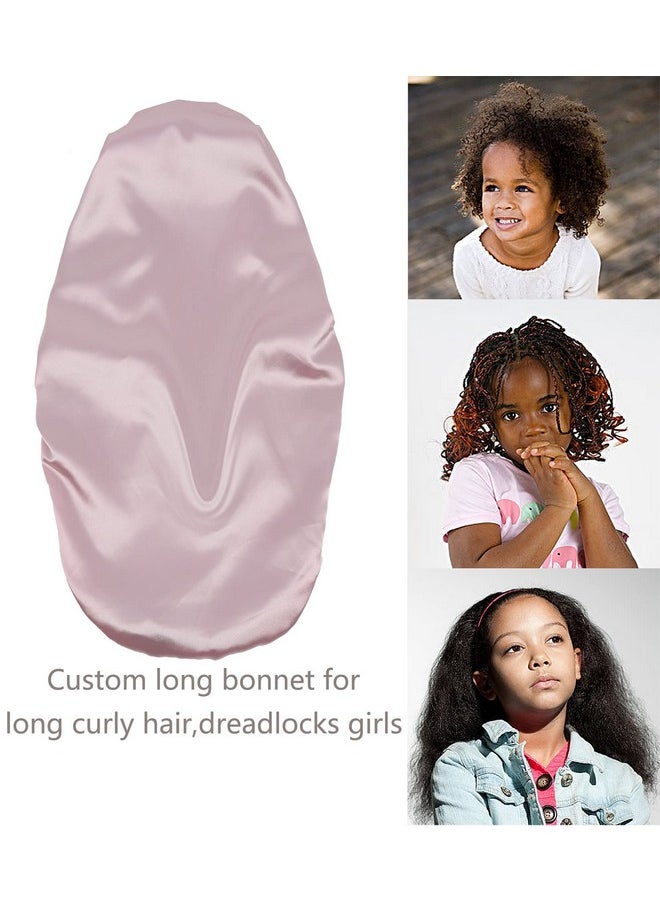 SENGTERM - Engterm Kids Long Satin Bonnet Girls Sleeping Cap Braids Bonnet For Long Curly Hair - Image 1