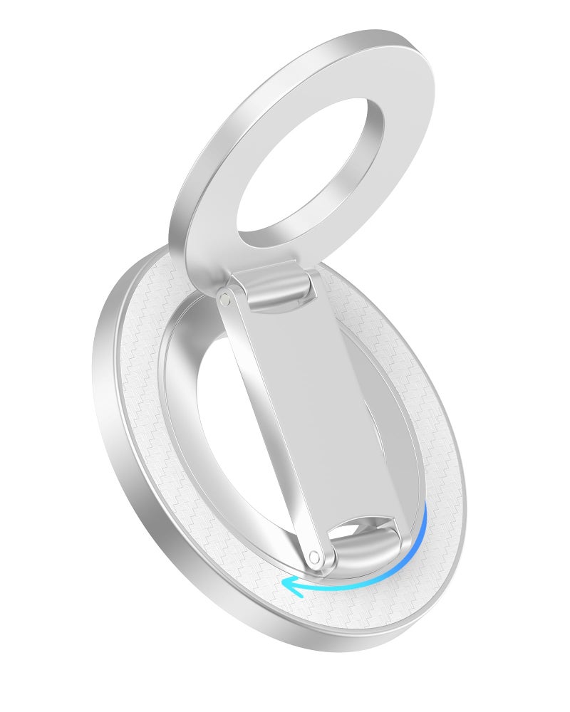 AILKIN Magnetic Phone Ring Holder with Dual-Side Magnets, 360° Rotating Stand, MagSafe Grip Ring Stand Magnetic Kickstand for iPhone 17e 17 16 15 14 13 12, Android, Phone Grip for Desk, Car, Office-Silver - Image 1
