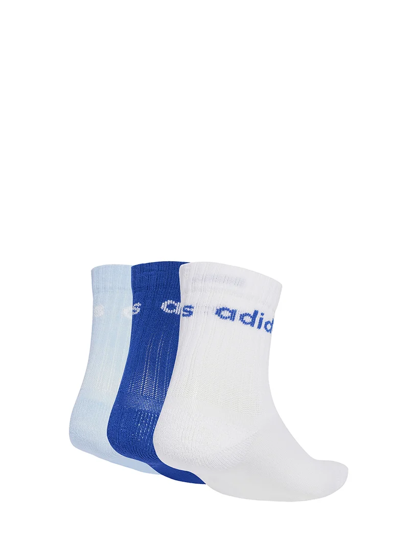 Adidas Kids 3 Pack Linear Crew Socks