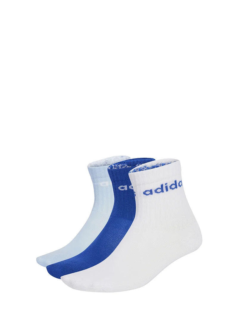 Adidas Kids 3 Pack Linear Crew Socks