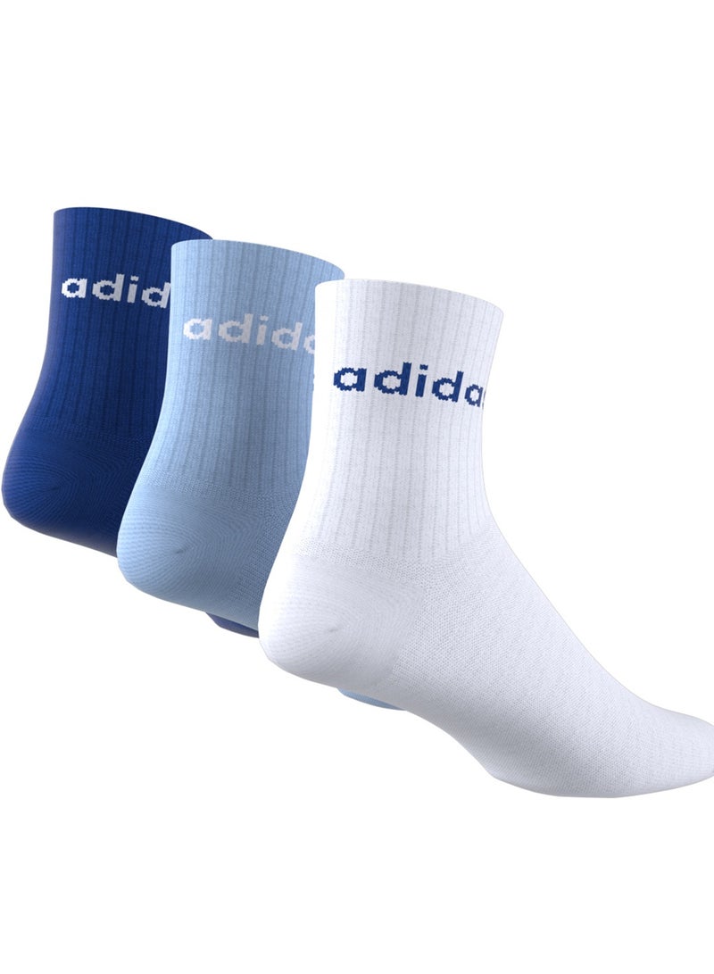 Adidas Kids 3 Pack Linear Crew Socks  - Image 1