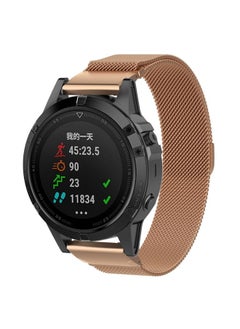 Replacement Strap For Garmin Fenix 7S Milanese Watch Band Rose Gold