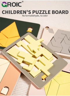 GROIC 5 Pcs Brain Teaser Puzzles, Wood Block Puzzle, Add One New Piece to the Complete Puzzle, Easy to Difficult Puzzle Level 5 You Will Attempt, Family Puzzles Fun Hard Impossible Puzzle  - Image 2