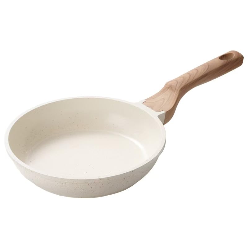 hansubute Induction Ceramic Nonstick Frying Pan,Light Weight Skillet,Healthy Non Toxic Omelet Pan,All Stoves Compatible Egg Pan (white, 8inch) - Image 1