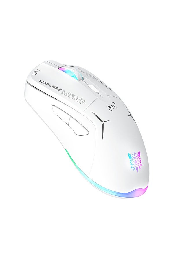 onikuma Gaming Mouse with RGB - 2.4G/Bluetooth Dual Mode,400mAh Battery,6 Programmable Buttons & Adjustable DPI for PC Gaming,White  - Image 2