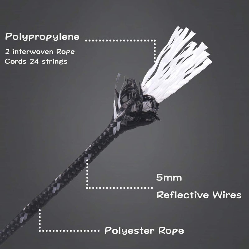 HIKEMAN 6 Pack 4mm Outdoor Guy Lines Tent Cords Lightweight Camping Rope with Aluminum Guylines Adjuster Tensioner Pouch for Tent Tarp, Canopy Shelter, Camping, Hiking, Backpacking - Image 5