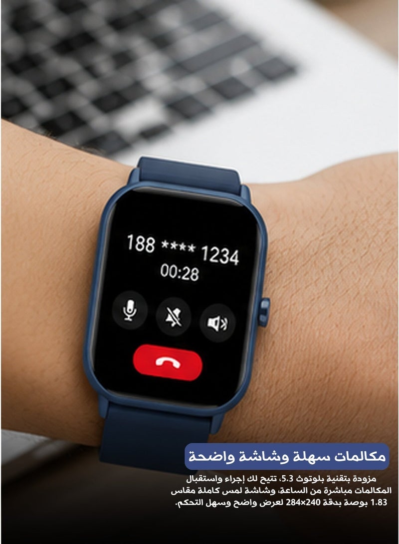 Aolon GTS 2024 Smart Watch with 1.83 Inch Full Touch Color Display Bluetooth Calling Over 100 Sports Modes Heart Rate Monitoring Step Tracking Bluetooth 5.3 and 7 to 10 Day Battery Life for Daily Fitness and Sports - Image 5