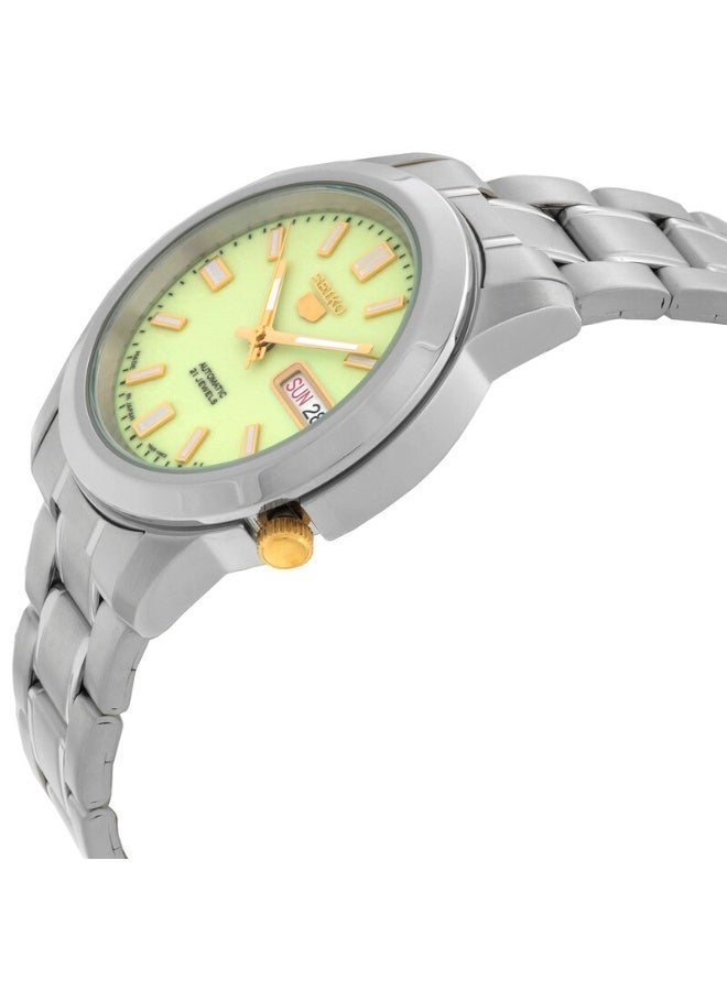 Seiko 5 Automatic Men's Watch, Green Dial, Stainless Steel Bracelet SNKK19J1 - Image 2