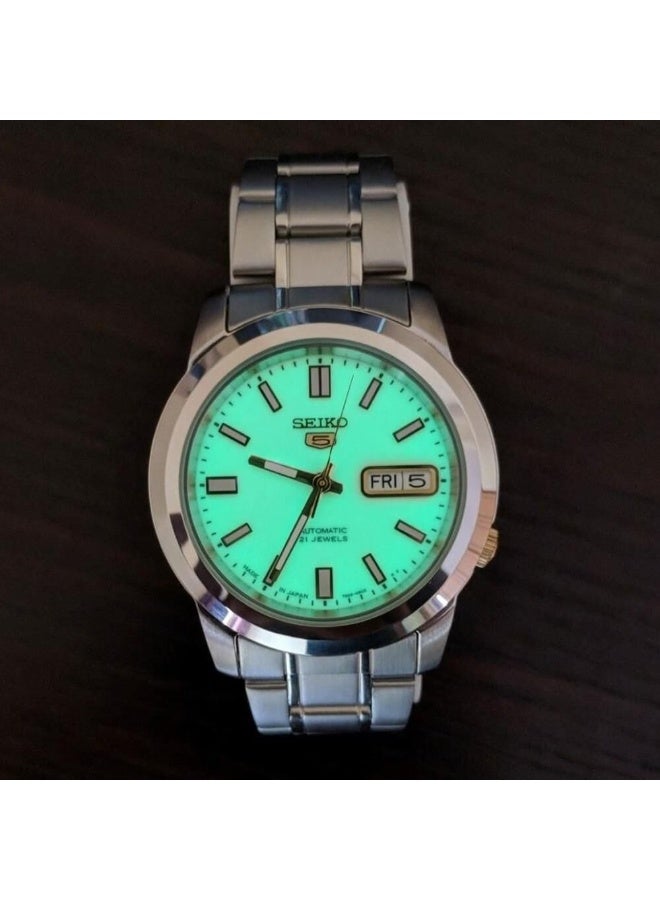 Seiko 5 Automatic Men's Watch, Green Dial, Stainless Steel Bracelet SNKK19J1 - Image 5