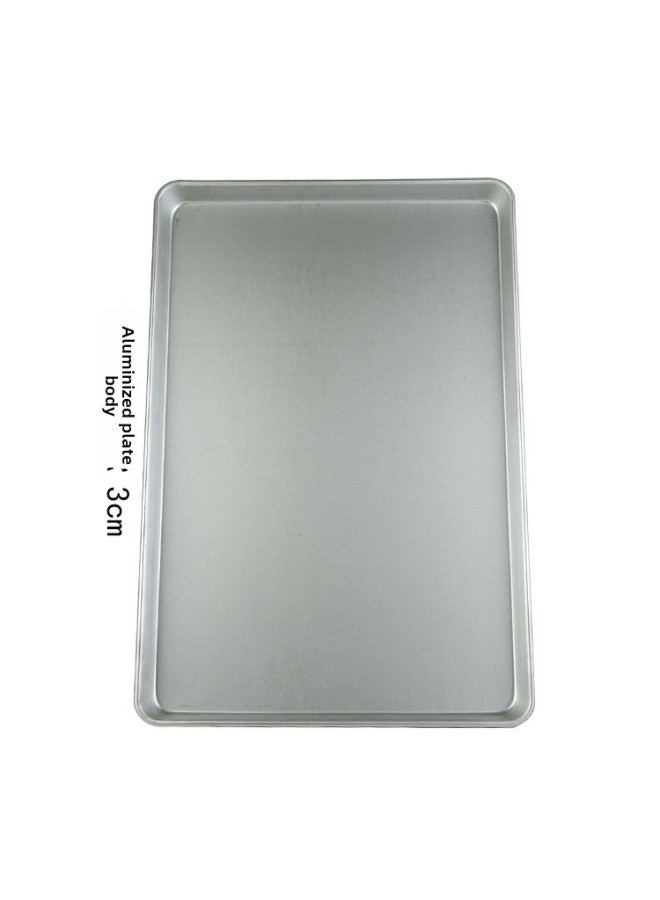 Household Aluminum Plate Rectangular Cake Bread Baking Pan Commercial Thickened Non-stick Aluminum Alloy Baking Pan Wholesale-Specifications:Aluminum Plate Plain Body 60*40 * 3cm Thick Bottom Edge Thickness 1.0mm Net Weight 3.2kg - Image 1