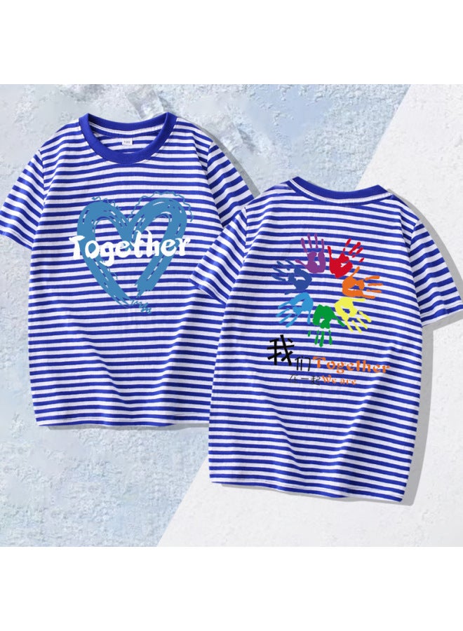 Seven-color Cotton Short-sleeved T-shirt Together Children's Top Kindergarten Parent-child Activity Primary And Secondary School Students' Class Clothes Summer