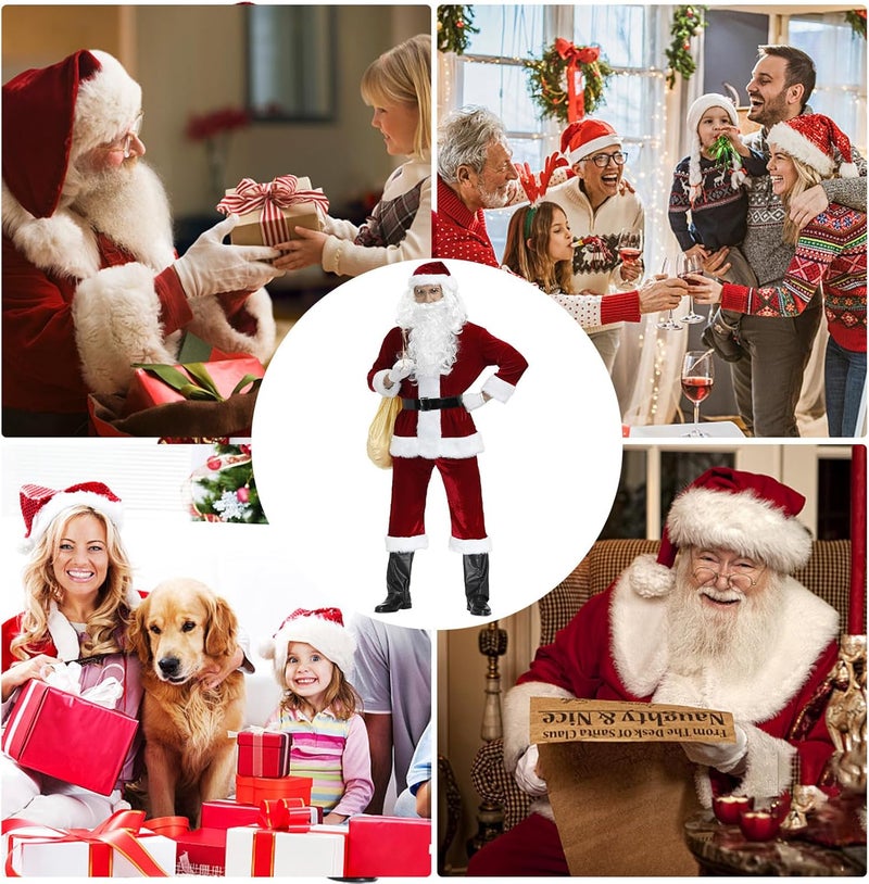windforgecraft Christmas Santa Claus Costume - Christmas Costume Santa Suit Outfit,Comfortable Santa Claus Costume for Masquerade, Christmas Party - Image 1
