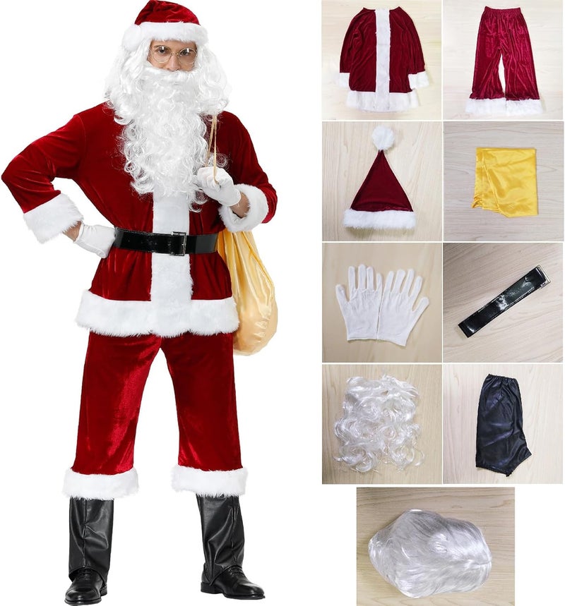 windforgecraft Christmas Santa Claus Costume - Christmas Costume Santa Suit Outfit,Comfortable Santa Claus Costume for Masquerade, Christmas Party - Image 3