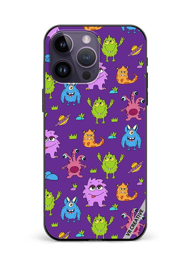 VR CREATIVE Protective Case Cover For Apple iPhone 16 Pro Max Monsters Cartoon Design Multicolour