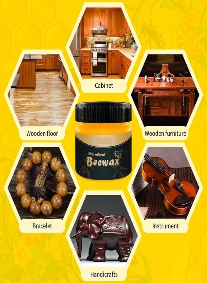 Flysales® Beewax Furniture Polish, Natural Traditional Beeswax Wood Polish Shine for Furniture, Wood, Cabinet, Wardrobe for Restoring Back Wood Shine Polish - Image 2