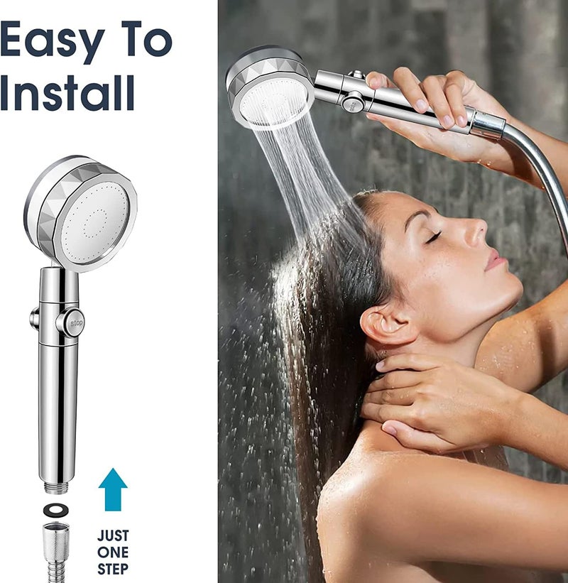 FlowFan AquaBreeze Pro shower head with Filter and Pause Switch,Removable Propeller and Water Saving 360 Power shower head - Image 3