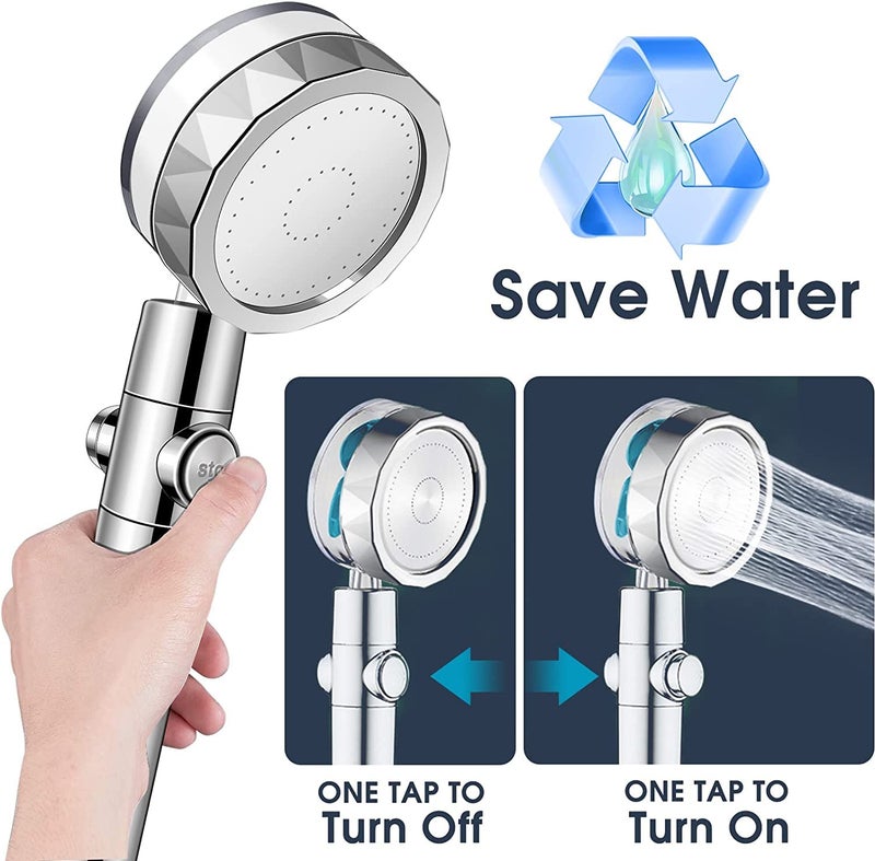 FlowFan AquaBreeze Pro shower head with Filter and Pause Switch,Removable Propeller and Water Saving 360 Power shower head - Image 4