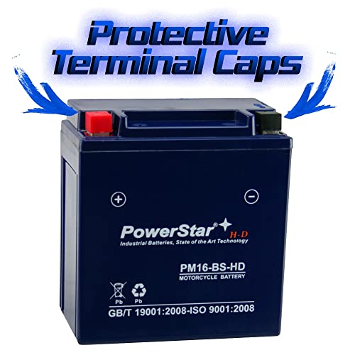 PowerStar PM16-BS-HD Replaces YTX16-BS-1 Powersport Battery for Suzuki LT-A700X King Quad - Image 2