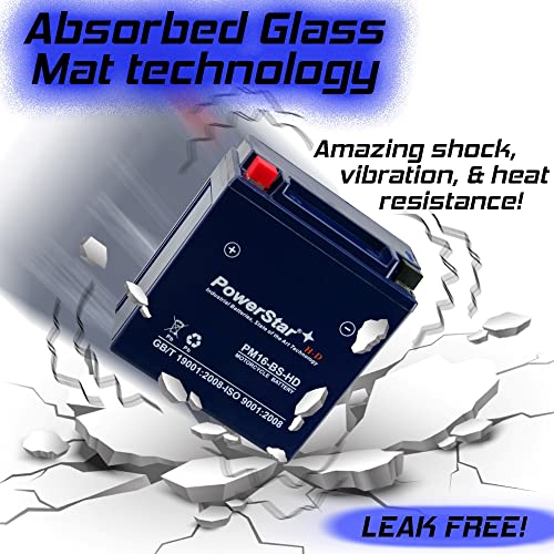 PowerStar PM16-BS-HD Replaces YTX16-BS-1 Powersport Battery for Suzuki LT-A700X King Quad - Image 3