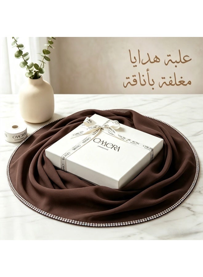 Women’s long chiffon scarf with a chain-link border and sparkling diamonds - Image 5