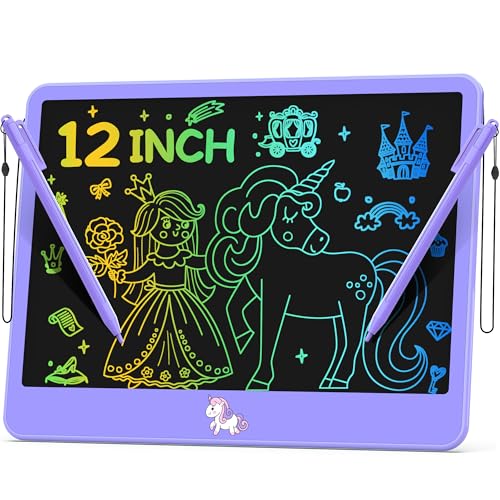hockvill LCD Writing Tablet for Kids 12 Inch Learning Toys Drawing Pad for Boys Girls Erasable Doodle Board for Toddlers 3 4 5 6 7 8 Year Old Travel Essentials Christmas Birthday for Kids Purple - Image 1