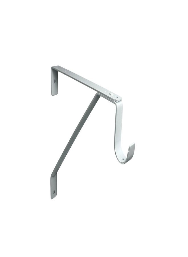 QCAA Heavy Duty Adjustable Shelf Rod Support Bracket for 3/4" Wall Cleat, Powder Coated White, 1 Pack, Made in Taiwan - Image 1