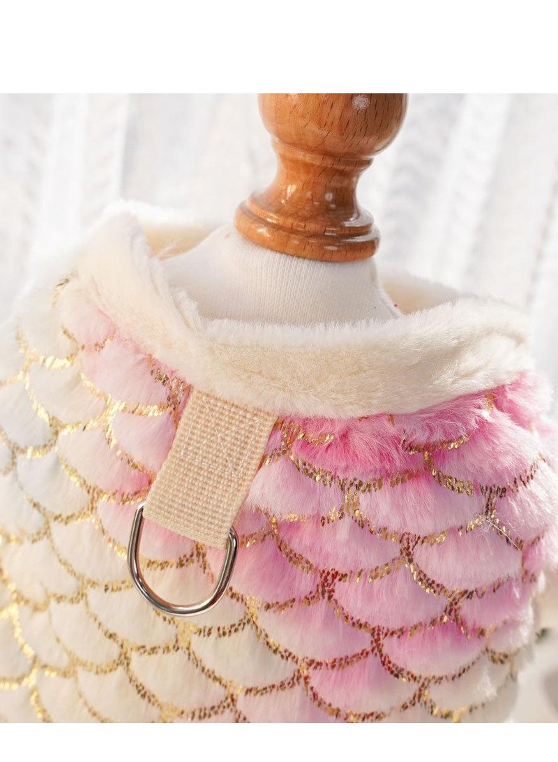 A.M Dog and cat clothes autumn and winter warm flannel mermaid two-legged clothes for small and medium dogs pet supplies - Image 3