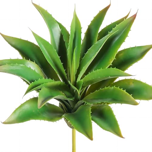 JUSTOYOU Large 12.5" Artificial Succulents Aloe Plants Real Touch Fake Flowers Unpotted for Home Wedding Festival Arrangement (1, Green) - Image 1