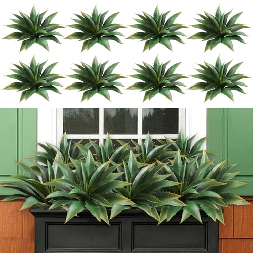 JUSTOYOU Large 12.5" Artificial Succulents Aloe Plants Real Touch Fake Flowers Unpotted for Home Wedding Festival Arrangement (1, Green) - Image 5