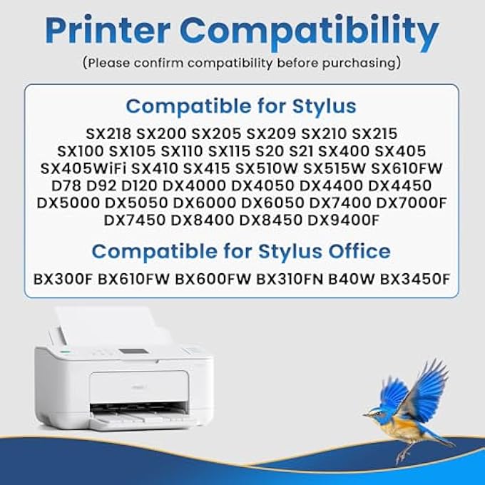 T0711 PRINTER CARTRIDGES COMPATIBLE WITH EPSON T0715 CARTRIDGE COMPATIBLE WITH EPSON STYLUS SX515W SX510W SX410 SX415 SX218 SX210 SX215 DX8400 DX7400 DX6000 BX300F BX610FW B40W PRINTER (5 BLACK - Image 2