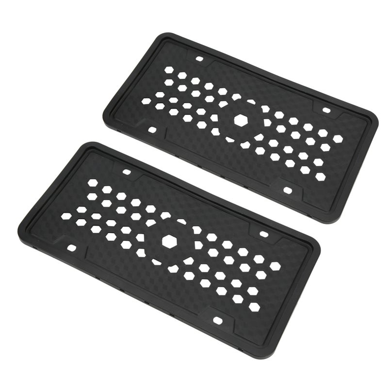 2PCS License Plate Protector Silicone Frame Soft Flexible Black 305x155mm for USA Models - Image 3