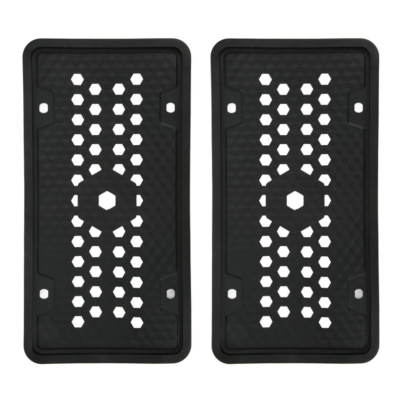2PCS License Plate Protector Silicone Frame Soft Flexible Black 305x155mm for USA Models - Image 2