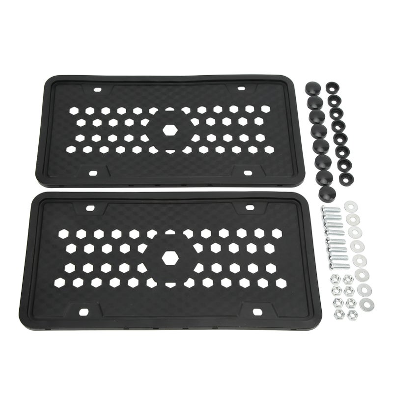 2PCS License Plate Protector Silicone Frame Soft Flexible Black 305x155mm for USA Models - Image 5